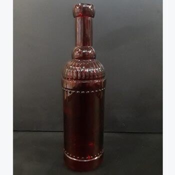 vintage bottle red clear bottle vessel flowers rental