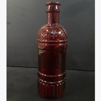 vintage bottle red clear bottle vessel flowers rental