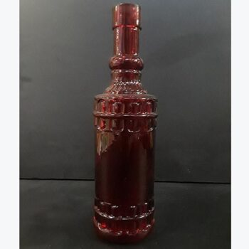 vintage bottle red clear bottle vessel flowers rental