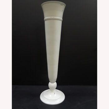 trumpet vase silver matte grey metal vessel flowers rental