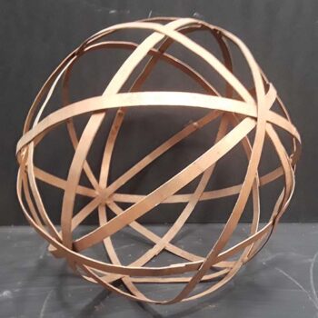 metal bronze copper hanging sphere decor rental