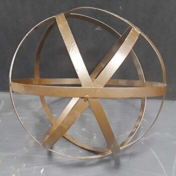 metal bronze copper hanging sphere decor rental