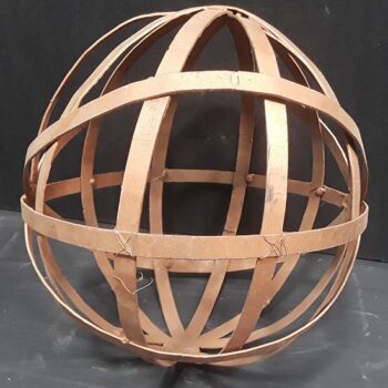 metal bronze copper hanging sphere decor rental