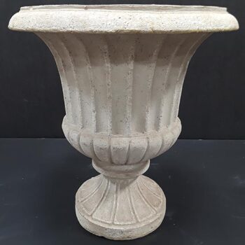 classic urn matte grey ceramic vessel flowers rental