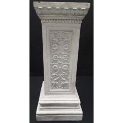 elizabethan urn grey flower pattern pedestal riser rental