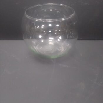 bubble bowl clear glass vessel flowers rental