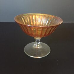 footed bowl vintage imperial marigold carnival glass smooth rays sherbets vessel rental