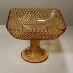 footed bowl amber clear hobnail vintage glass vessel rental