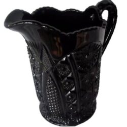 pitcher black onyx ornate design glass vessel handle flowers rental