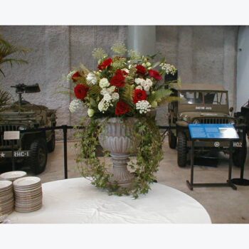 classic urn grey matte large utility vessel ceramic flowers rental