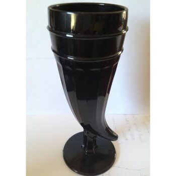 powder horn vase black onyx glass vessel rental