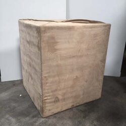 pedestal brown cloth cube riser decor rental