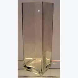 cube vase clear thick bottom straight rim rectangle glass vessel rental