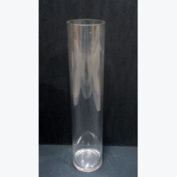 cylinder vase clear straight rim tall glass vessel rental