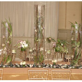 rota vase clear glass vessel flowers rental