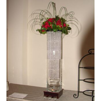 rota vase clear glass vessel flowers rental