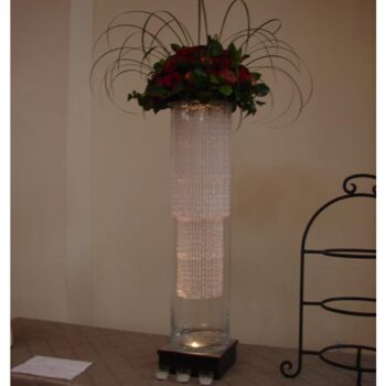 rota vase clear glass vessel flowers rental