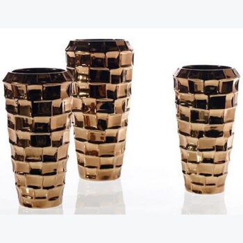 dubai vase ceramic brown shaped vessel flowers rental