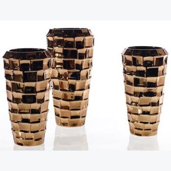 dubai vase ceramic brown shaped vessel flowers rental