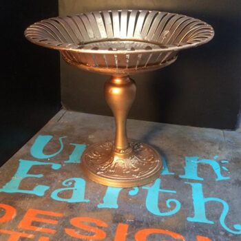 cast iron brass metal vessel fruit bowl flowers rental