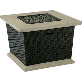 fire pit stone wood grey outdoor decor rental