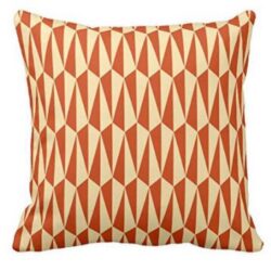 throw orange geometric design pillow decor rental