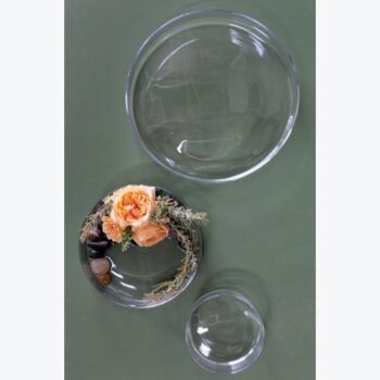 heritage bowl clear glass candle flower vessel rental