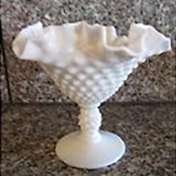 footed bowl hobnail ruffled scalloped glass vessel rental