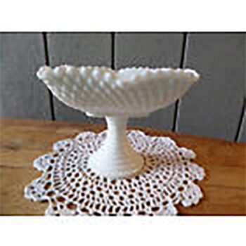 footed bowl hobnail ruffled scalloped glass vessel rental