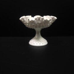 footed bowl white flowers candles glass vessel ornate rental