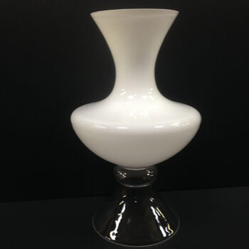 refined vase white glass clear vessel flowers rental