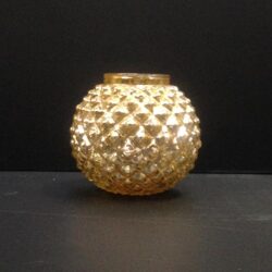 mercury faceted bubble bowl glass gold vessel clear flowers rental