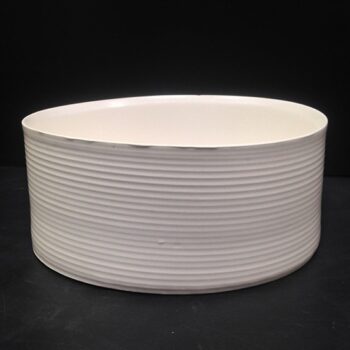 decatur bowl ceramic white vessel flowers rental