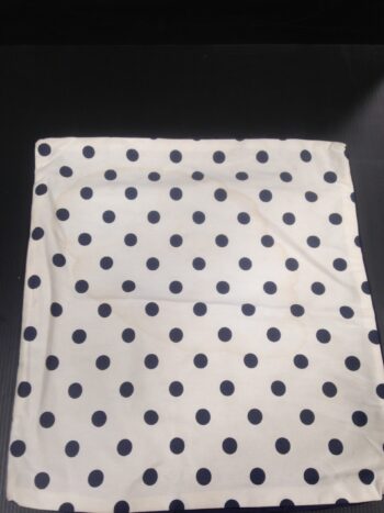 throw blue polka dot white pillow decor rental