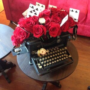 antique typewriter black iron home decor rental