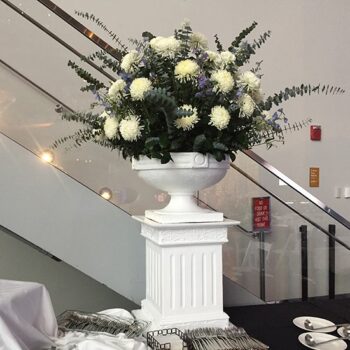 deco urn ceramic vessel flowers rental