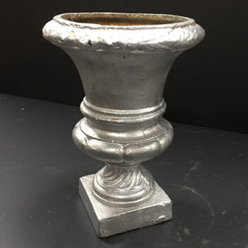 urn metal vessel flowers rental