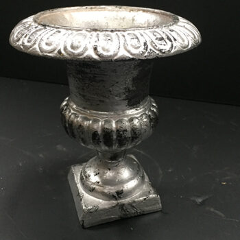 urn metal vessel flowers rental