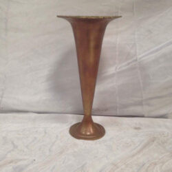 trumpet vase metal bronze vessel flowers rental