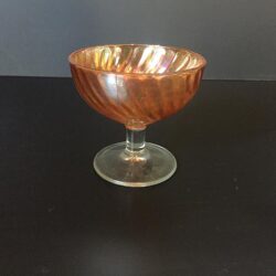 footed bowl marigold gold rounded rim straight stem footed clear glass vessel rental
