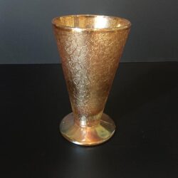 vase mid century modern gold marigold crackle pitcher vase glass vessel rental