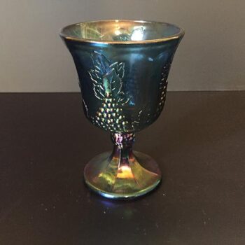 Carnival Glass blue Goblet Indiana Harvest glass vessel rental