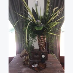 dubai vase ceramic brown shaped vessel flowers rental