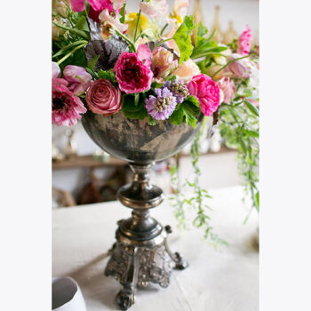 laville compote urn vessel silver metal rental