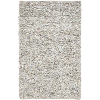 shag grey leather rug decor rental