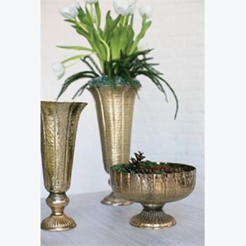 lita vase metal bronze vessel flower rental