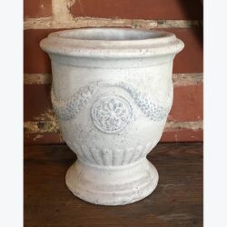 medallion urn matte grey design grape harvest glass vessel flowers rental