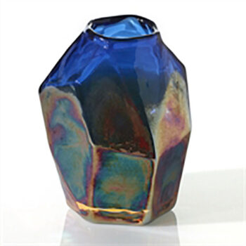 mogul vase blue gold iridescent vessel flowers rental