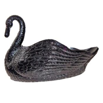 swan planter vintage 1920 black glass bird flowers vessel bowl rental