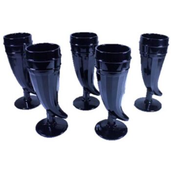 powder horn vase black onyx glass vessel rental